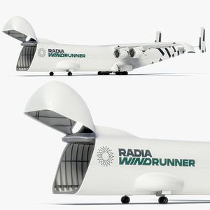 Radia Windrunner Cargo Airplane Rigged 3D model