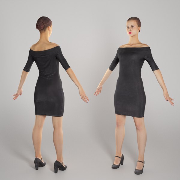 3D scanned young woman black