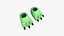 3D Slippers G05 Green Dino Paw - Costume Character Design