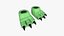 3D Slippers G05 Green Dino Paw - Costume Character Design