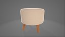 Modern Upholstered Round Ottoman Stool 3D Model