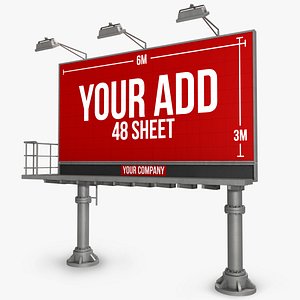billboard 48 sheet pillars 3d lwo