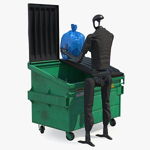 3D Unitree H1 Humanoid Robot Tosses Trash Into Dumpster