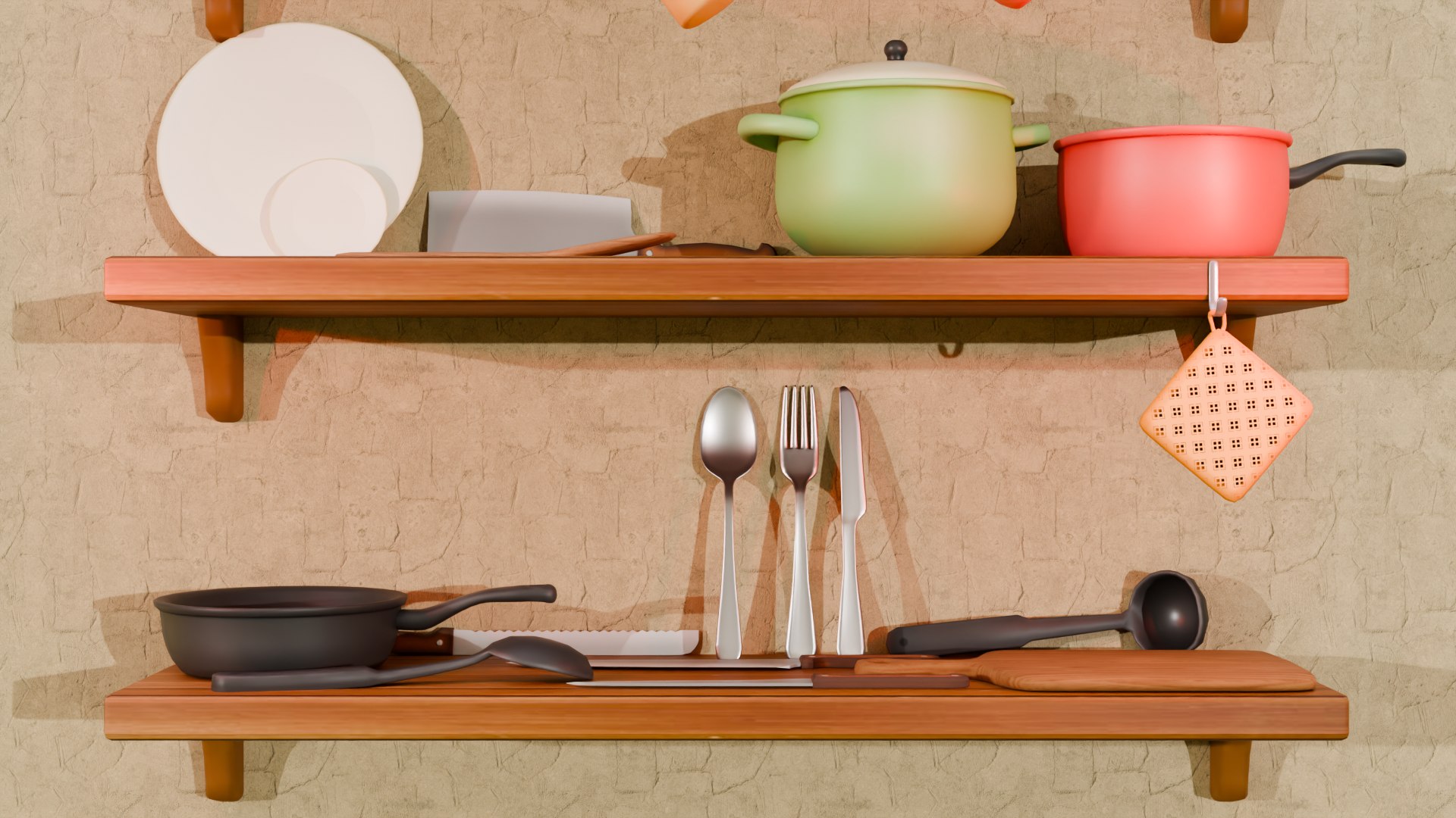 Stylized Lowpoly Kitchen Pack Model - TurboSquid 2303944