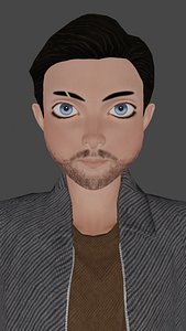 Man Cartoon Asmert Low-poly 3D model