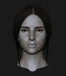 Realistic head cute brunettes girls