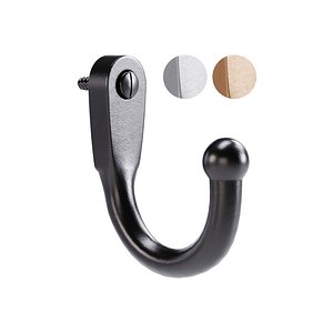 3D Black Wall Mount Coat Hook model