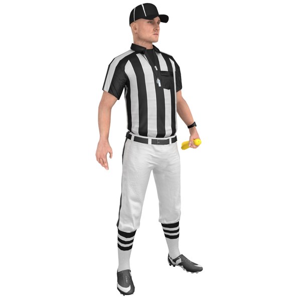 3D rigged football referee model