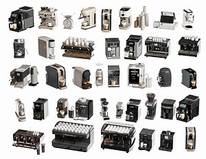 3D Coffee Machines Collection Coffee Accessories Collection