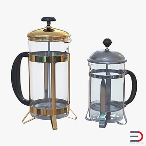 french press coffee pots 3d model