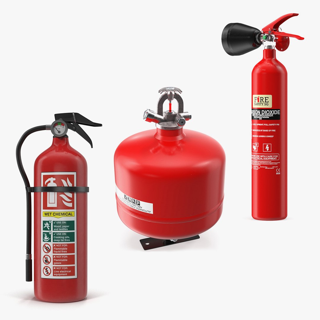 Fire Extinguisher Collection 3D model preview