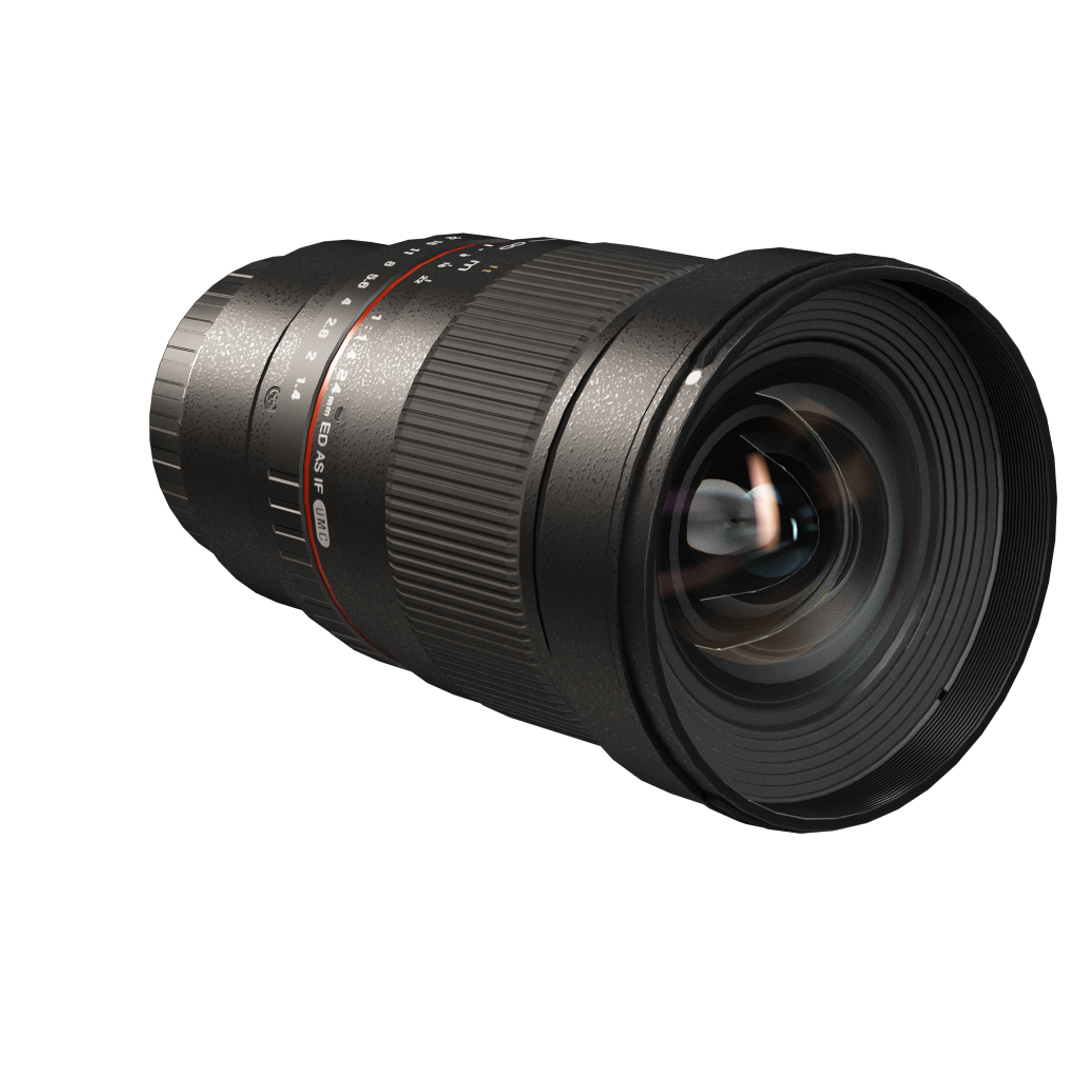 3d Model Low-poly Samyang 24mm F