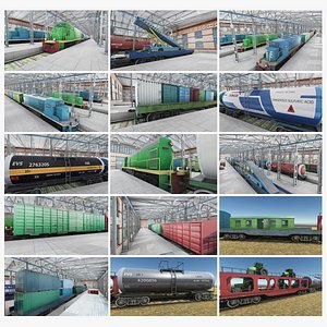 Railway Trains Pack - Cargo Wagons