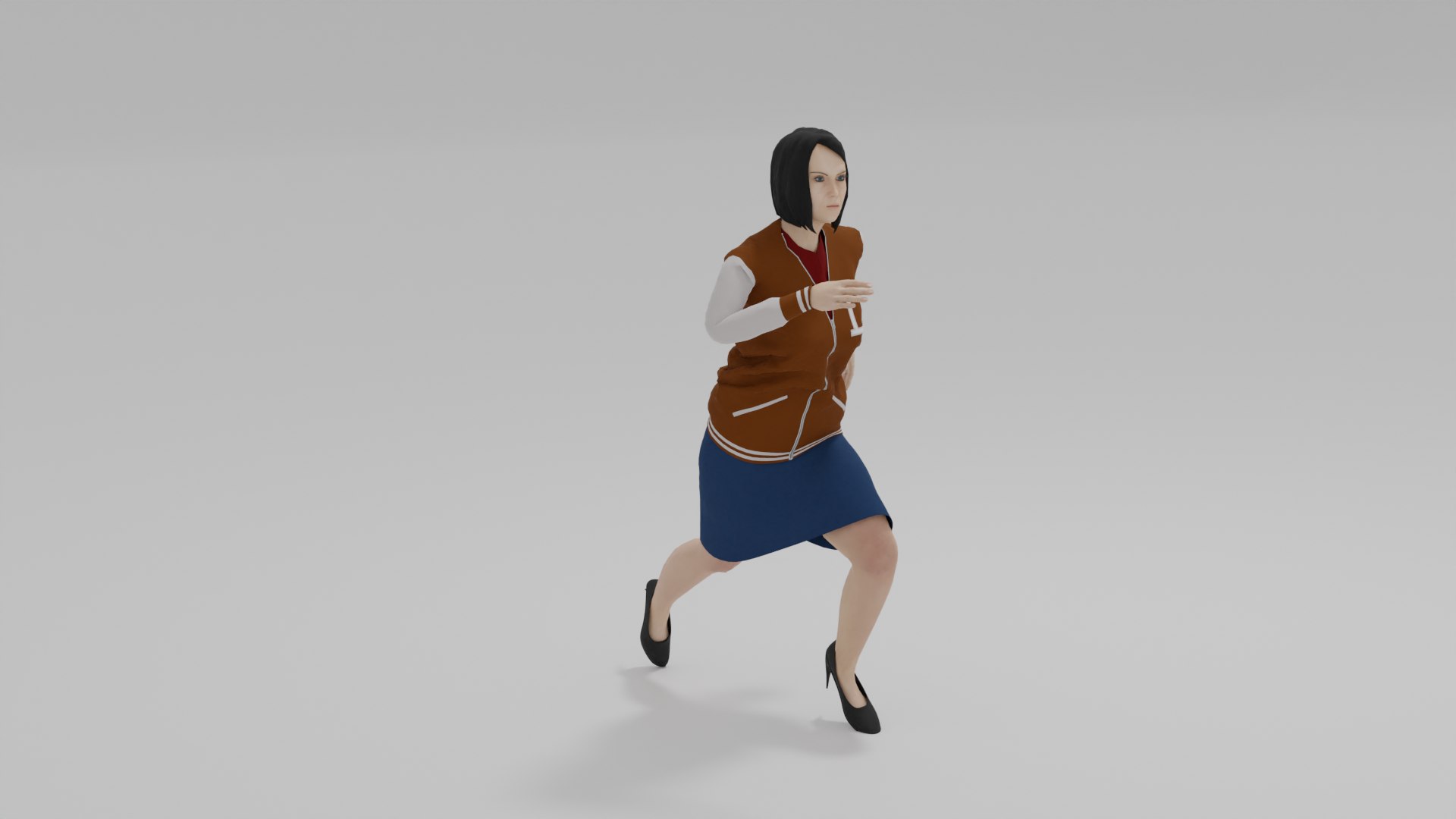 Varsity Woman Run Animation Model - TurboSquid 2069552