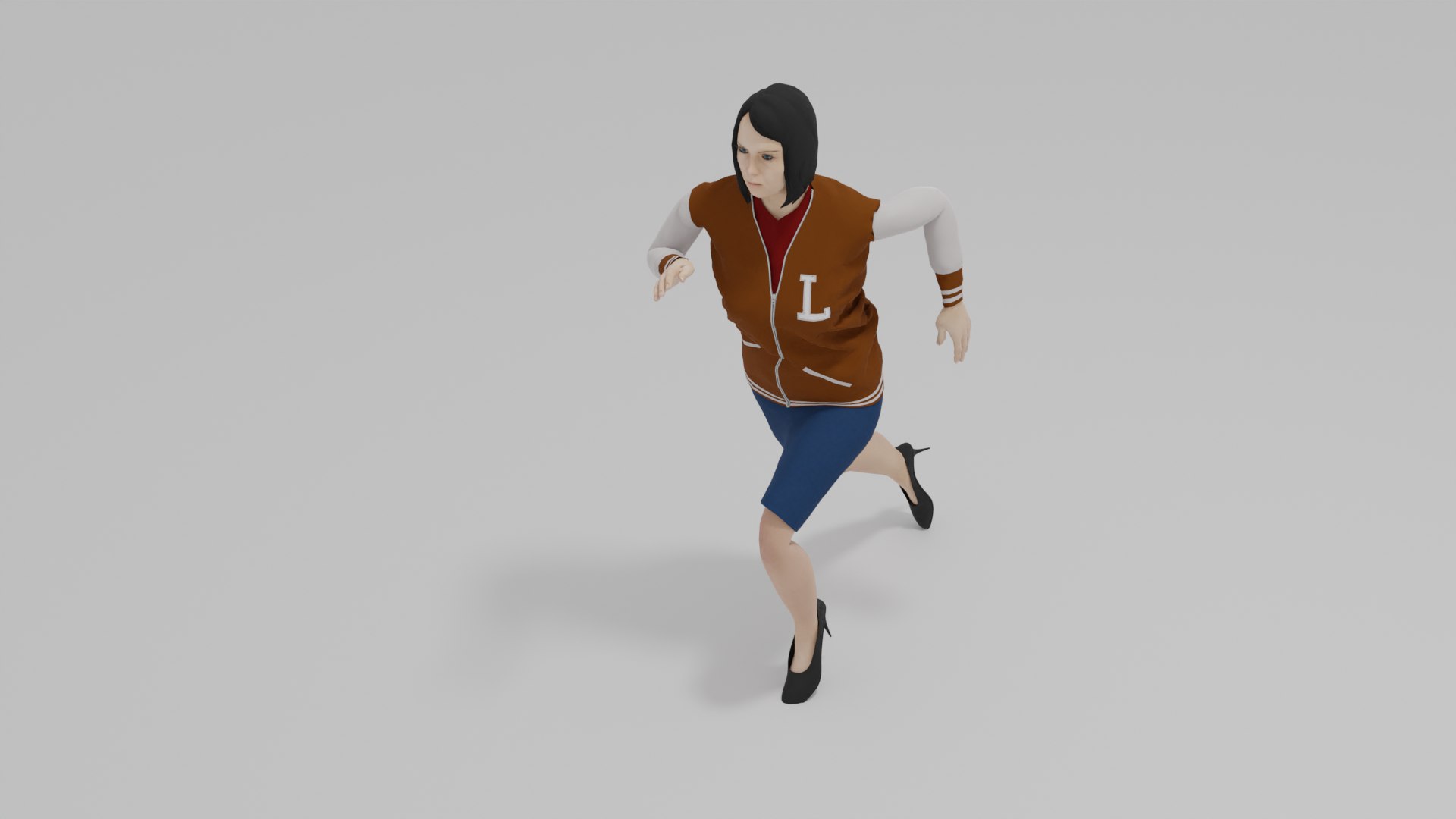 Varsity Woman Run Animation Model - TurboSquid 2069552