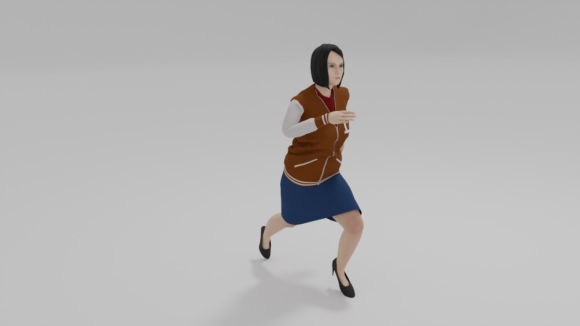 Varsity Woman Run Animation Model - TurboSquid 2069552