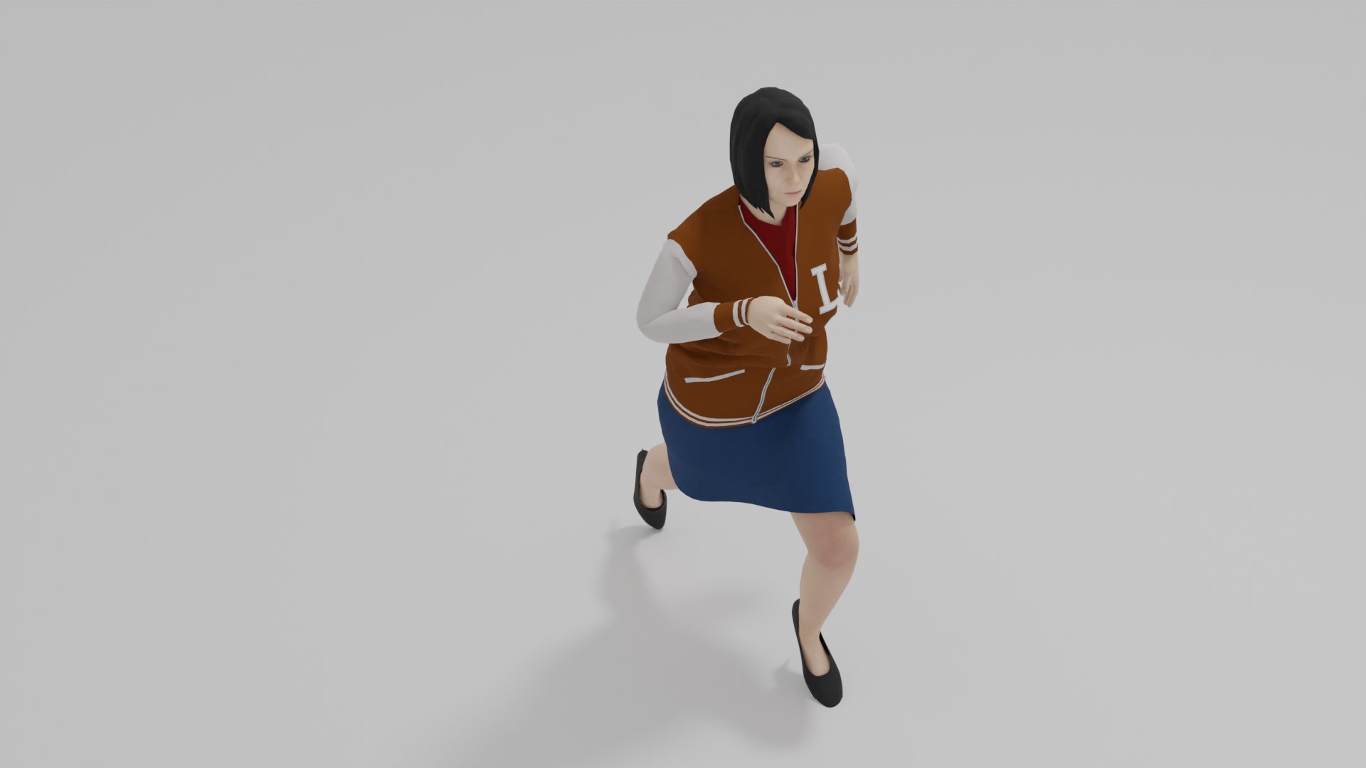 Varsity Woman Run Animation Model - TurboSquid 2069552