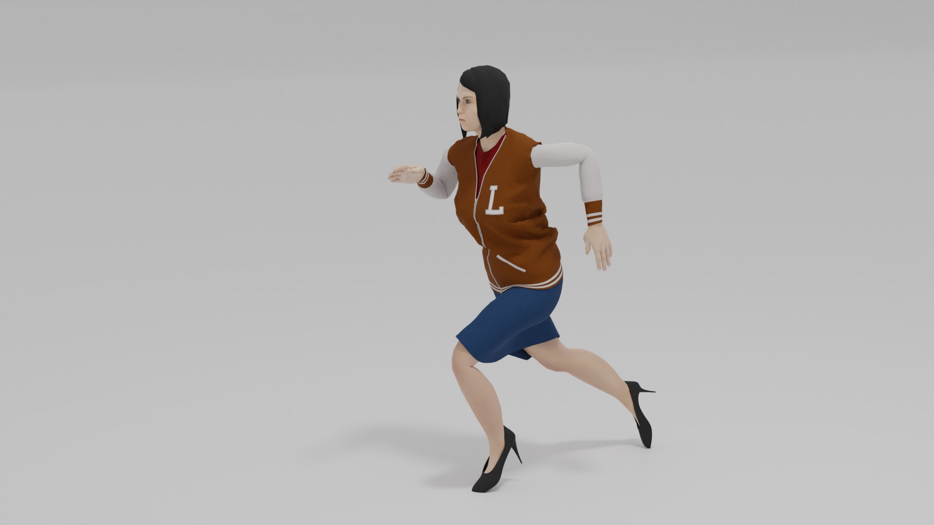 Varsity Woman Run Animation Model - Turbosquid 2069552