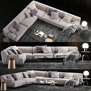poliform tribeca sofa coffee table 3D