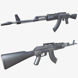 18-AK-107-gun model 3d game ready model Low-poly 3D model 3D model