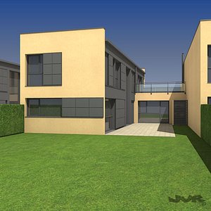 modular attached house 3d max