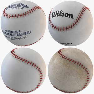 3D Baseball Balls Collection