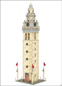fantasy tower clock 3D