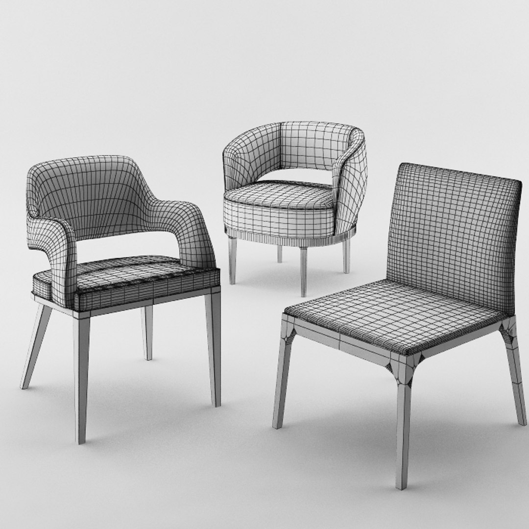 3D 3 Chairs Model - TurboSquid 1252655