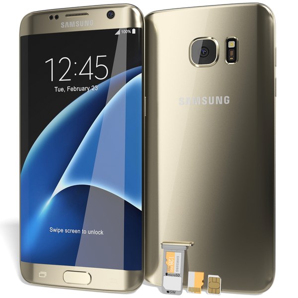 modelo 3d Samsung S7 Edge Gold Platinum con de tarjeta / SIM - TurboSquid 1010561