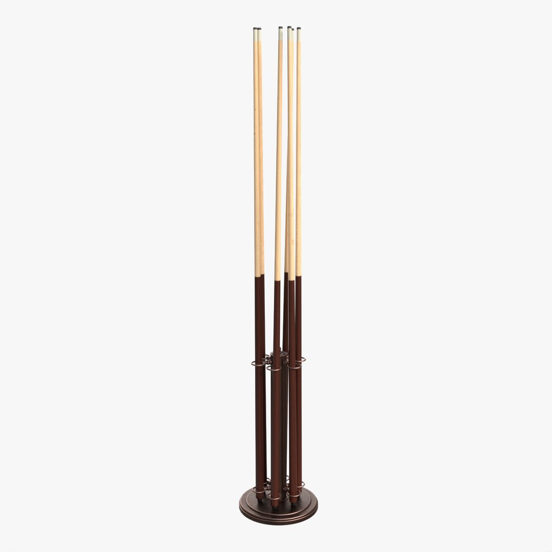 3D Billiard 6 Cue Free Floor Rack model - TurboSquid 2073361