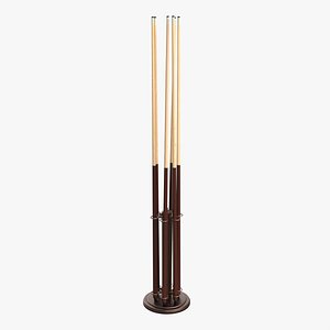 3D Billiard 6 Cue Free Floor Rack model