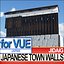 3d japanese fortified town walls