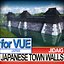 3d japanese fortified town walls