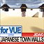 3d japanese fortified town walls