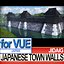 3d japanese fortified town walls