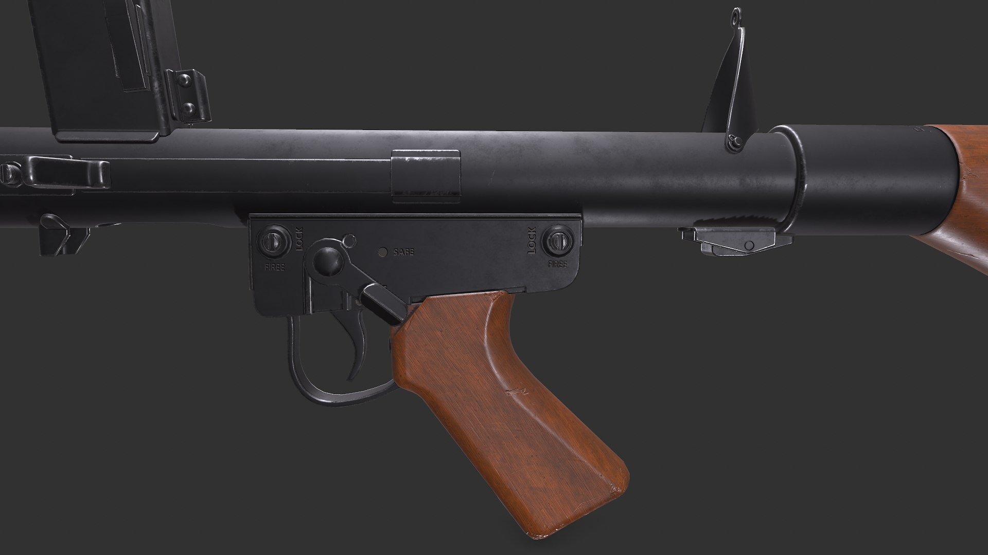 Lithgow F1 Submachine Gun SMG Low-poly PBR 3D - TurboSquid 2223245