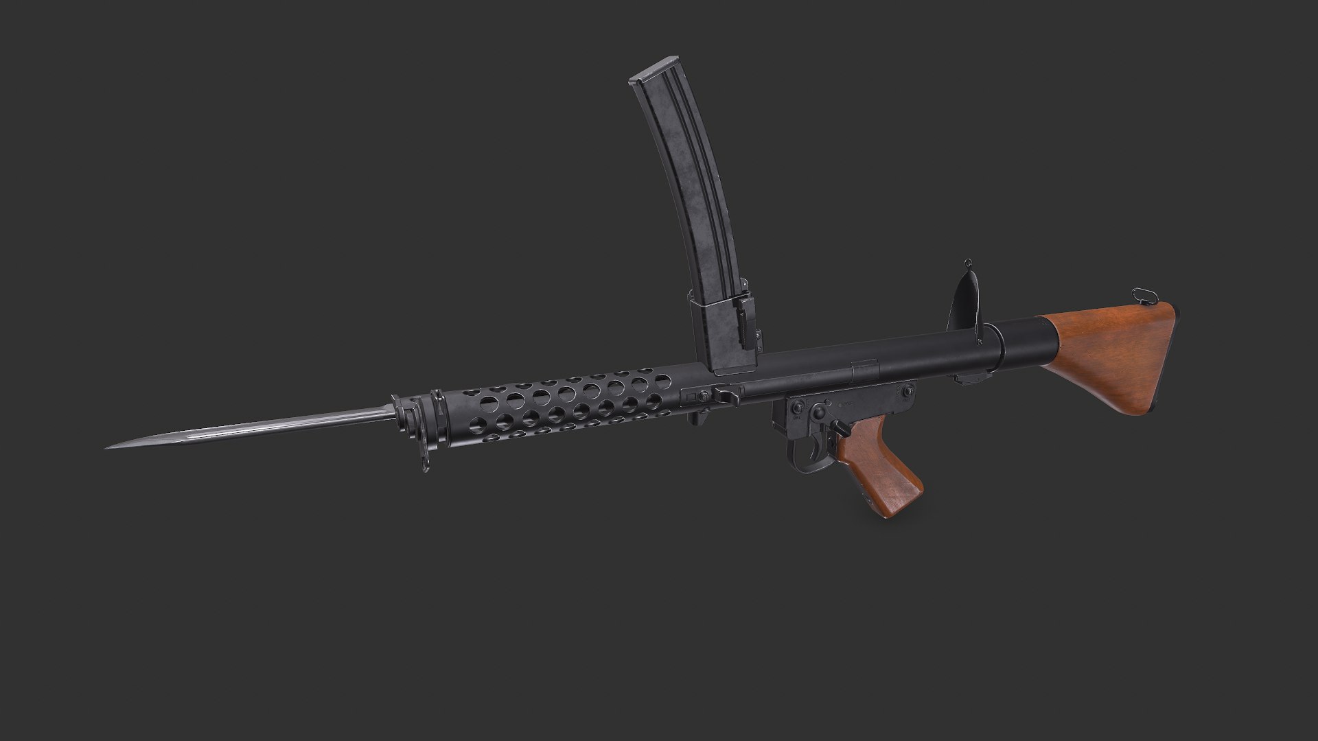 Lithgow F1 Submachine Gun SMG Low-poly PBR 3D - TurboSquid 2223245