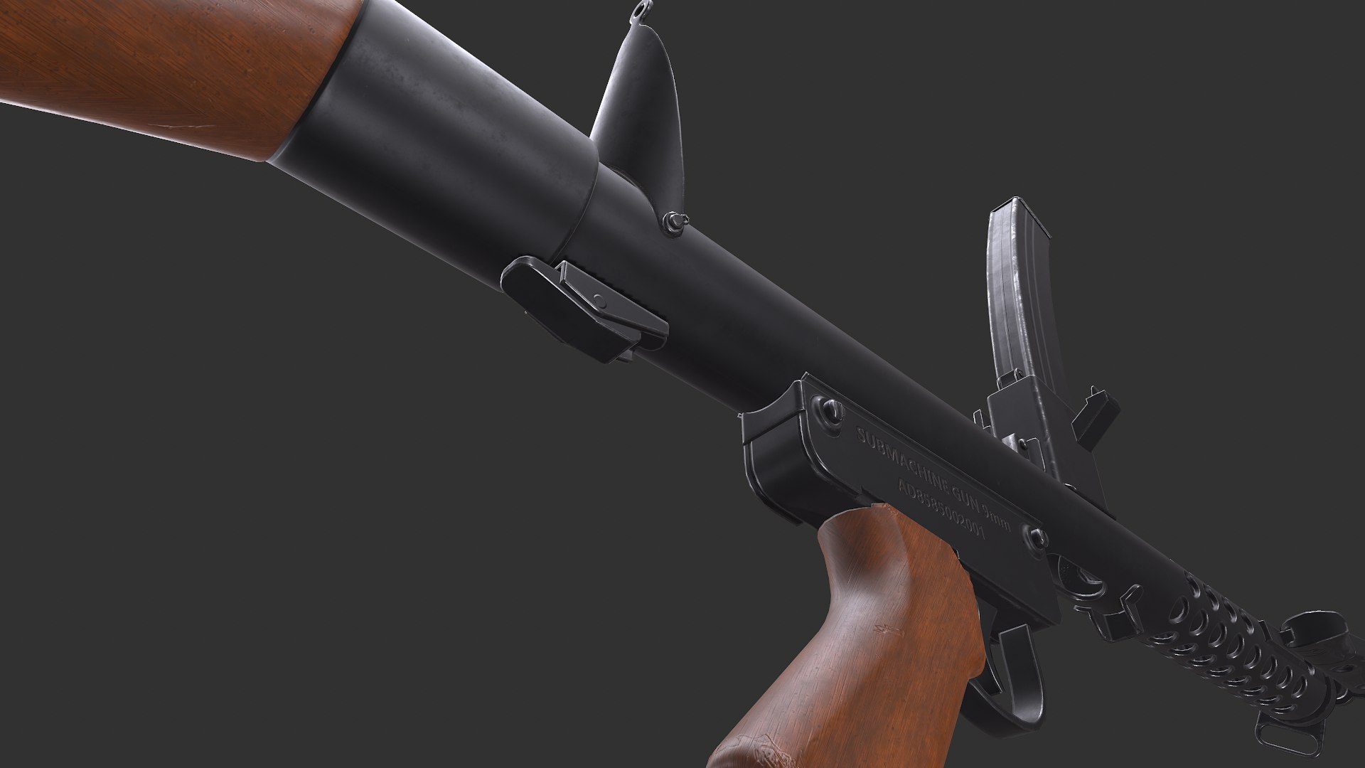 Lithgow F1 Submachine Gun SMG Low-poly PBR 3D - TurboSquid 2223245