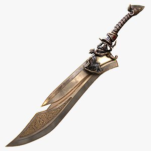 Fantasy Sword RPG Lombardian Cleaver Curved Blade Sword Sickle Siege Hook  Knife Hatchet Seax 3D Model - TurboSquid 2093025