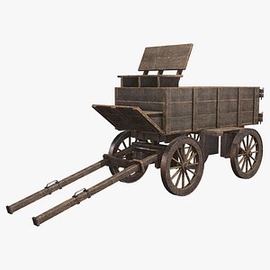 3D Medieval Wooden Cart3 model