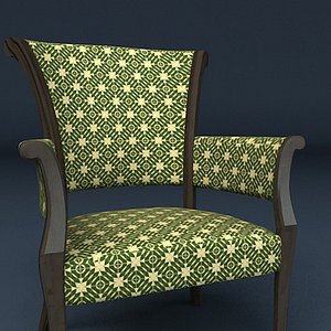 3d model of biedermeier armchair