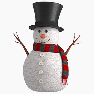 cute snow man v2 3D model