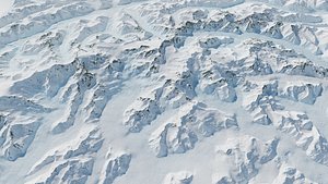 Alaskan Winter Mountain Range PBR Terrain