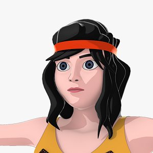 3d model fantasy girl - rigged