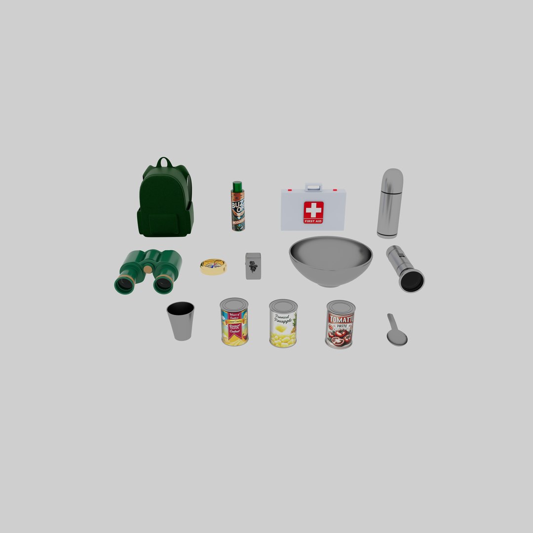 3D Camping Kit Model - TurboSquid 2200562