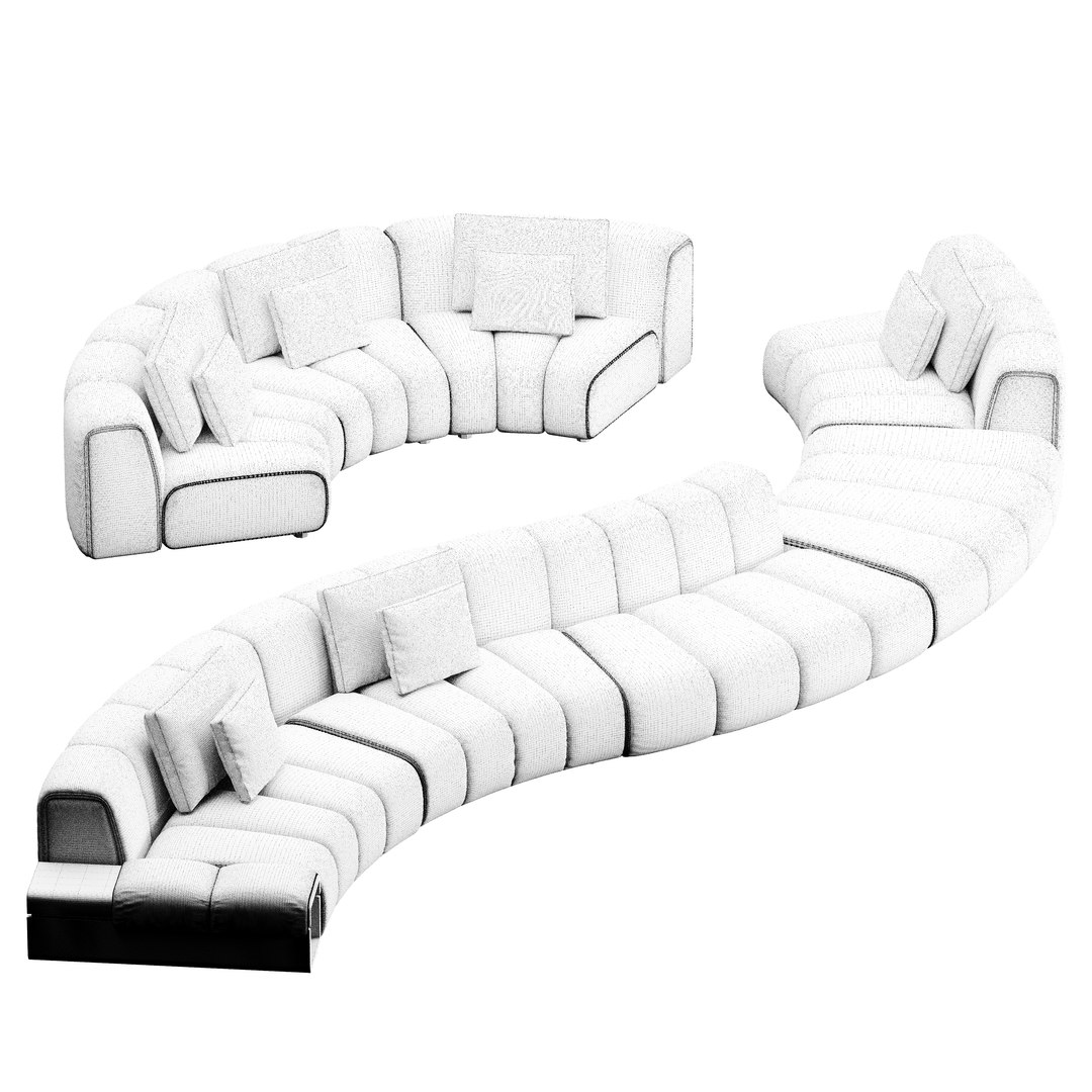 Minotti Ruffle Set 8 3D Model - TurboSquid 2629809