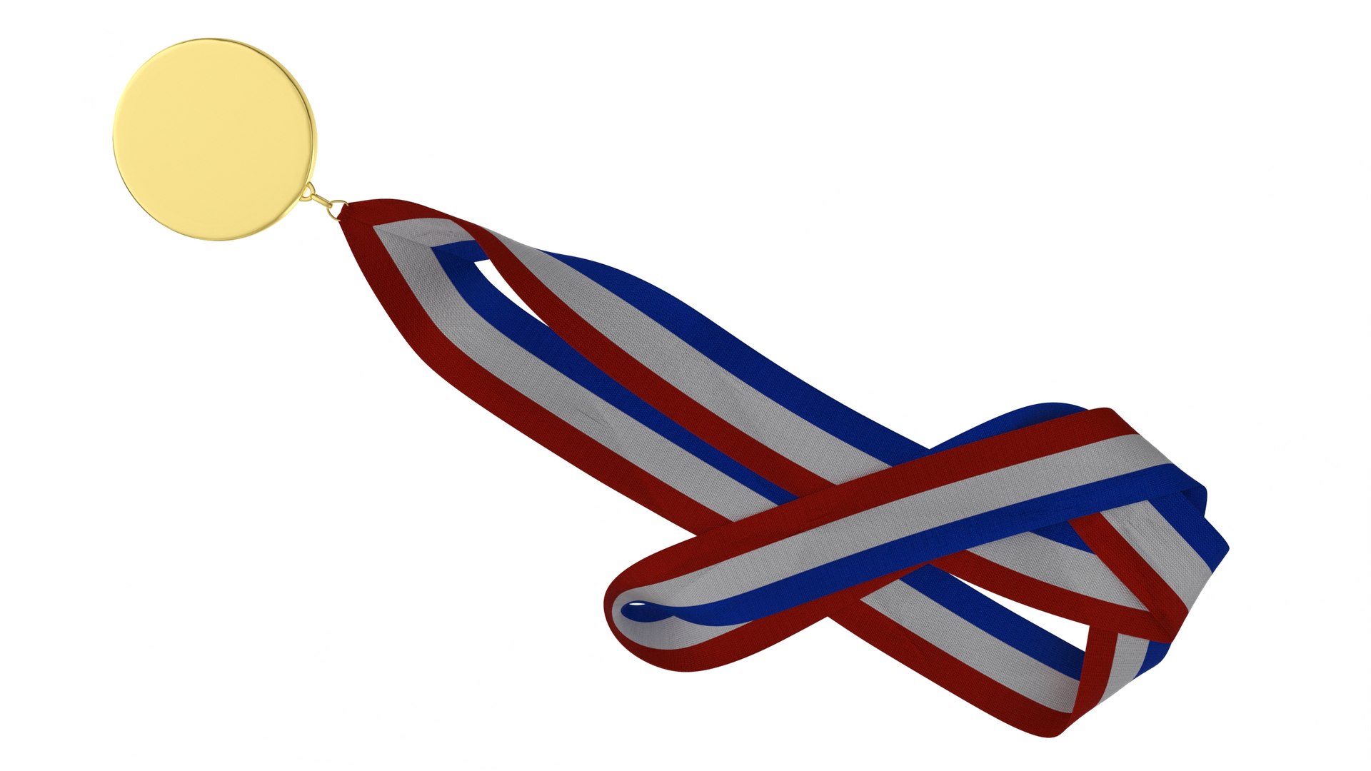 Gold Medal With Tricolor Ribbon 3D - TurboSquid 2205387