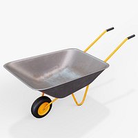 Realistic Orange wheelbarrow