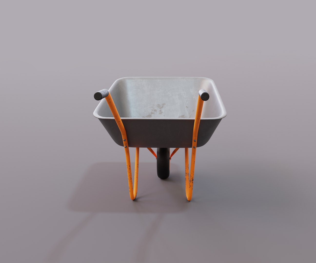 3D Realistic Orange Wheelbarrow - TurboSquid 1990536