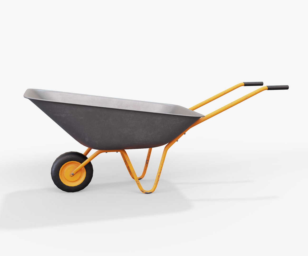 3D Realistic Orange Wheelbarrow - TurboSquid 1990536